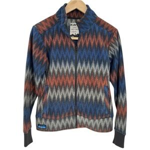 KAVU‎ Aztec style print zip up sweater jacket Size XS
